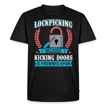 Lockpicking - Because doors kicking is frowned upon - Men's Premium Organic T-Shirt - black - Front - Nico (187cm)