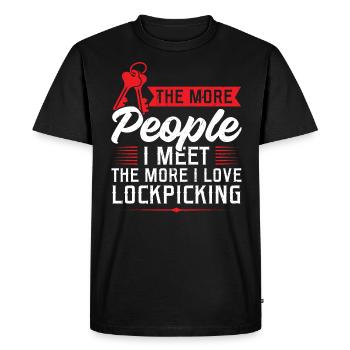 J’adore le lockpicking | | de prélèvement de serrure Sélecteur de serrure - T-shirt Premium bio Homme - noir - Devant - Nico (187cm)
