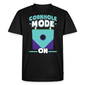 Mode Cornhole activé - Sackhole Player - T-shirt Premium bio Homme - noir - Devant - Nico (187cm)
