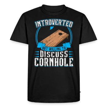 Introverted but ready to talk about blind hole - Men's Premium Organic T-Shirt - black - Front - Nico (187cm)