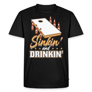 Sinkin And Drinkin - Trou aveugle cornhole - T-shirt Premium bio Homme - noir - Devant - Nico (187cm)
