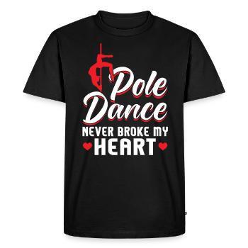 La pole dance ne m’a jamais brisé le cœur - T-shirt Premium bio Homme - noir - Devant - Nico (187cm)