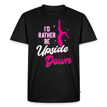 Je préfère être à l’envers pour un pole dancer - T-shirt Premium bio Homme - noir - Devant - Nico (187cm)