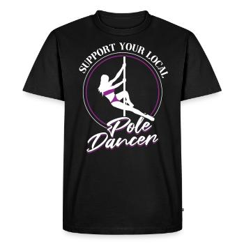 Soutenez votre pole dancer local - Pole Dancing - T-shirt Premium bio Homme - noir - Devant - Nico (187cm)