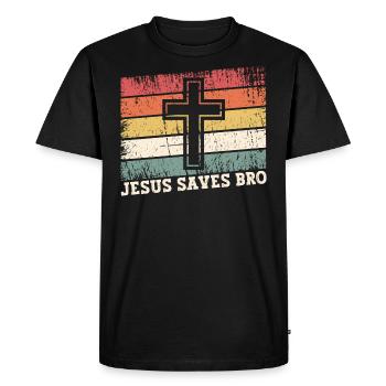Jésus-Christ - Chemise chrétienne - Chrétien - T-shirt Premium bio Homme - noir - Devant - Nico (187cm)