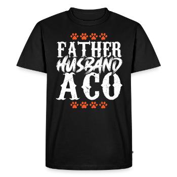 Père - Mari - Agent de bien-être animal - T-shirt Premium bio Homme - noir - Devant - Nico (187cm)