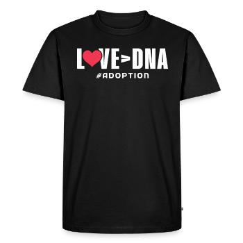 Love About Dna - Journée de l’adoption - T-shirt Premium bio Homme - noir - Devant - Nico (187cm)