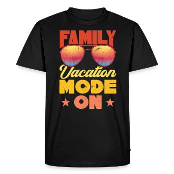 Mode Vacances en famille activé - Vacances en famille - T-shirt Premium bio Homme - noir - Devant - Nico (187cm)