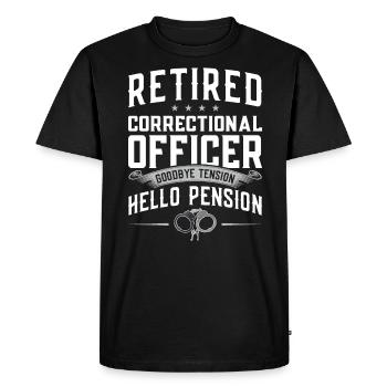 Retired Prison Officer - Men's Premium Organic T-Shirt - black - Front - Nico (187cm)