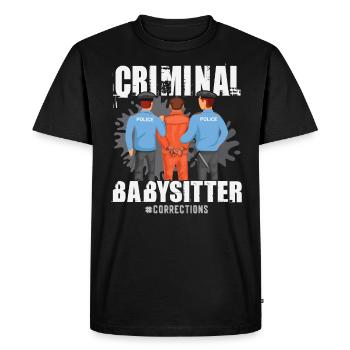 Baby-sitter criminelle Alias Agent correctionnel - T-shirt Premium bio Homme - noir - Devant - Nico (187cm)