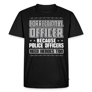 Corrections officer - Men's Premium Organic T-Shirt - black - Front - Nico (187cm)