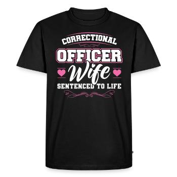 Wife of a Correctional Officer - Men's Premium Organic T-Shirt - black - Front - Nico (187cm)