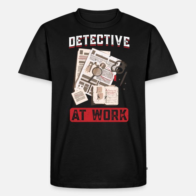 Detektiv Bei Der Arbeit - Männer Premium Bio T-Shirt - Schwarz