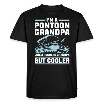I am a pontoon grandpa - Pontoon Boat Pontooning - Men's Premium Organic T-Shirt - black - Front - Nico (187cm)