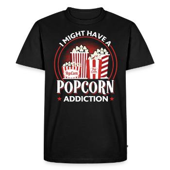 J’ai peut-être une recherche de pop-corn - T-shirt Premium bio Homme - noir - Devant - Nico (187cm)