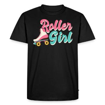 Roller Girl - Roller Skating - Ice Skating - Men's Premium Organic T-Shirt - black - Front - Nico (187cm)