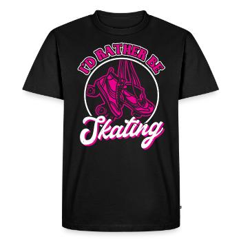 Je préfère patiner - Patin à roulettes - Patineur - T-shirt Premium bio Homme - noir - Devant - Nico (187cm)