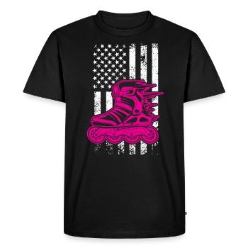 American Roller Girl - Roller Skating - Men's Premium Organic T-Shirt - black - Front - Nico (187cm)