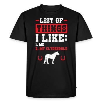 Je m’aime et mon Clydesdale - T-shirt Premium bio Homme - noir - Devant - Nico (187cm)