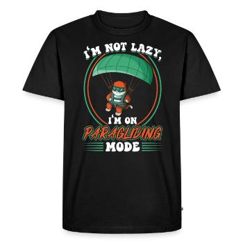 I'm Not Lazy - I'm In Paragliding Mode - Men's Premium Organic T-Shirt - black - Front - Nico (187cm)