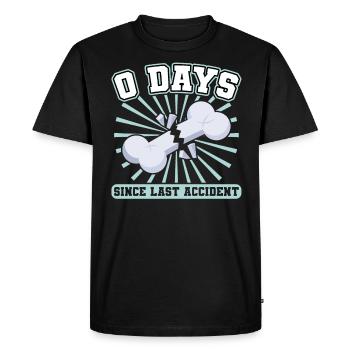 0 jours après le dernier accident - os cassé - T-shirt Premium bio Homme - noir - Devant - Nico (187cm)