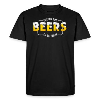 Cheers and beer on 36 years 36th birthday - Men's Premium Organic T-Shirt - black - Front - Nico (187cm)