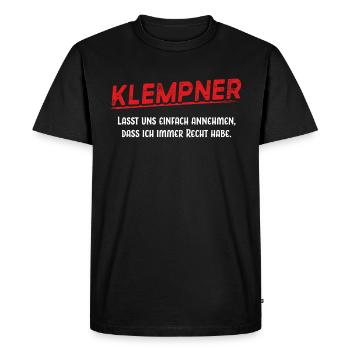 Spruch Installateur Heizungsbauer Klempner - Männer Premium Bio T-Shirt - Schwarz - Vorne - Nico (187cm)