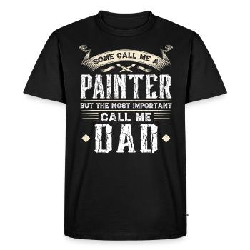 Certains me traitent de peintre - T-shirt Premium bio Homme - noir - Devant - Nico (187cm)