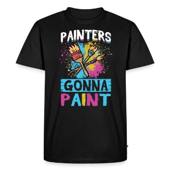 Painters Gonna Paint - Painter - Men's Premium Organic T-Shirt - black - Front - Nico (187cm)