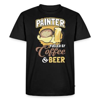 Je préfère peindre - peintre - T-shirt Premium bio Homme - noir - Devant - Nico (187cm)