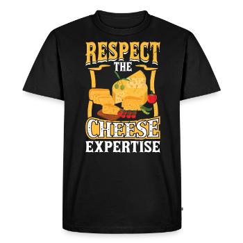 Respect Cheese Competence - Gouda - Men's Premium Organic T-Shirt - black - Front - Nico (187cm)