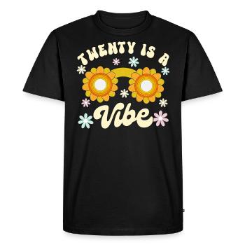 Né En 2004 20 Ans Anniversaire Femme Retro Groovy - T-shirt Premium bio Homme - noir - Devant - Nico (187cm)