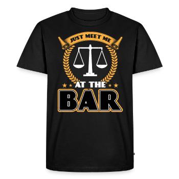 Just meet me at the bar - Law student - Men's Premium Organic T-Shirt - black - Front - Nico (187cm)
