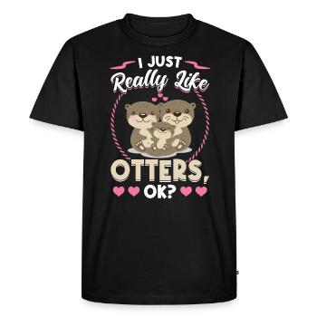I just like Otter very much - Men's Premium Organic T-Shirt - black - Front - Nico (187cm)