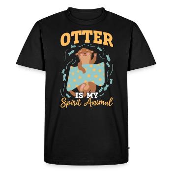 Otter is my soul animal - Men's Premium Organic T-Shirt - black - Front - Nico (187cm)