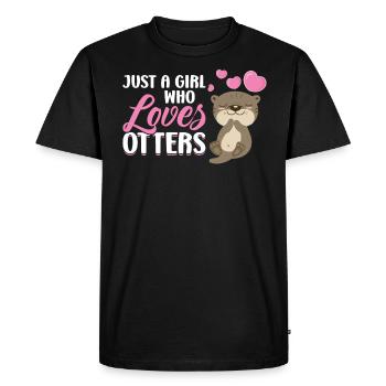 Just a girl who loves Otter - Men's Premium Organic T-Shirt - black - Front - Nico (187cm)