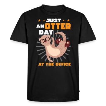 Just an otter's day in the office - Men's Premium Organic T-Shirt - black - Front - Nico (187cm)