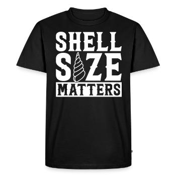 Shell Size Matters - Muschel - Men's Premium Organic T-Shirt - black - Front - Nico (187cm)
