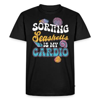 Sorting mussels is my cardio - Men's Premium Organic T-Shirt - black - Front - Nico (187cm)