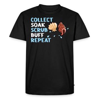 Collect - Soak - Scrub - Polish - Men's Premium Organic T-Shirt - black - Front - Nico (187cm)
