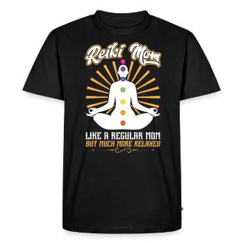 Reiki Mom Much more relaxed than a normal mother - Men's Premium Organic T-Shirt - black - Front - Nico (187cm)