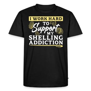 I work hard to end my addiction to shells - Men's Premium Organic T-Shirt - black - Front - Nico (187cm)