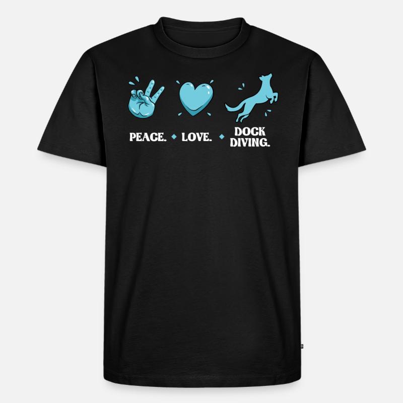 Frieden - Liebe - Dock-tauchen - Männer Premium Bio T-Shirt - Schwarz
