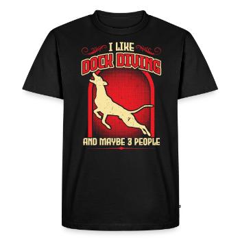 J’aime les chiens de plongée et peut-être 3 personnes - T-shirt Premium bio Homme - noir - Devant - Nico (187cm)