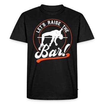 Let's raise the bar - Men's Premium Organic T-Shirt - black - Front - Nico (187cm)