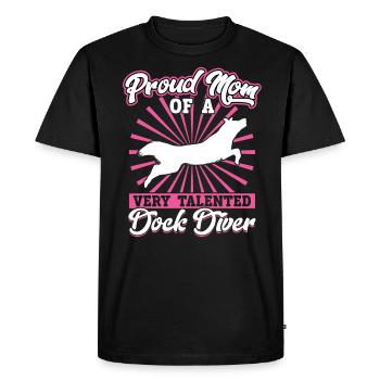 Fière maman d’un plongeur de quai très talentueux - T-shirt Premium bio Homme - noir - Devant - Nico (187cm)