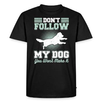 Ne suivez pas mon chien - Plongée à quai - T-shirt Premium bio Homme - noir - Devant - Nico (187cm)