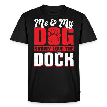 Moi et mon chien adorent le quai - Plongée à quai - T-shirt Premium bio Homme - noir - Devant - Nico (187cm)