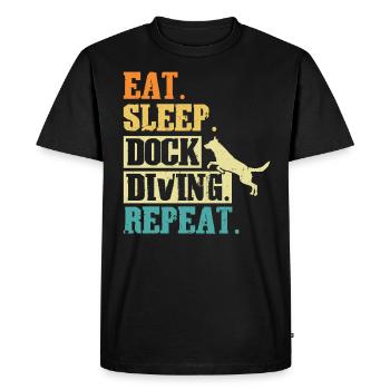 Manger. Dormir. Plongée à quai. Réessayez. - T-shirt Premium bio Homme - noir - Devant - Nico (187cm)