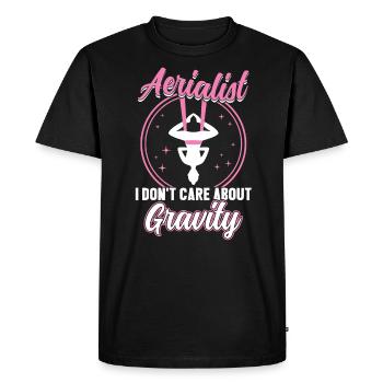 Je ne me soucie pas de la gravité - Aerialist - T-shirt Premium bio Homme - noir - Devant - Nico (187cm)